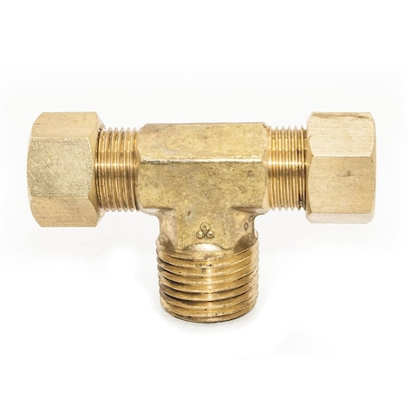 Thrifco Plumbing No. 72 3/8 Inch x 1/4 Inch Lead-Free Brass Compression MIP Tee 6972008